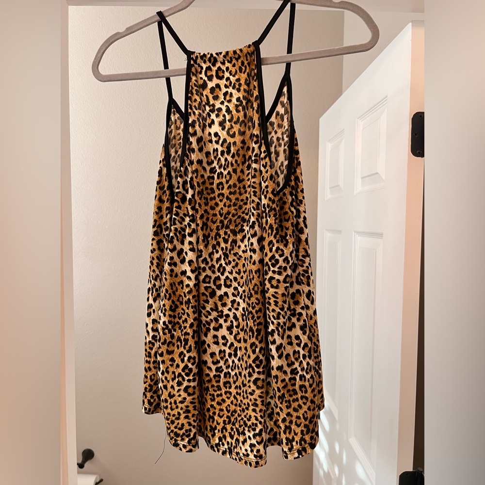 Y2K Leopard Cheetah Flowy Sleeveless Tank - Picture 2 of 5